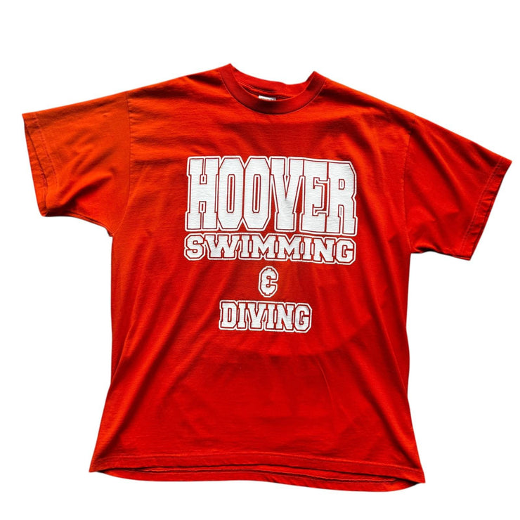 Hoover Swiming & Diving Fruit of The Loom Best Orange Graphic Tee Size XL