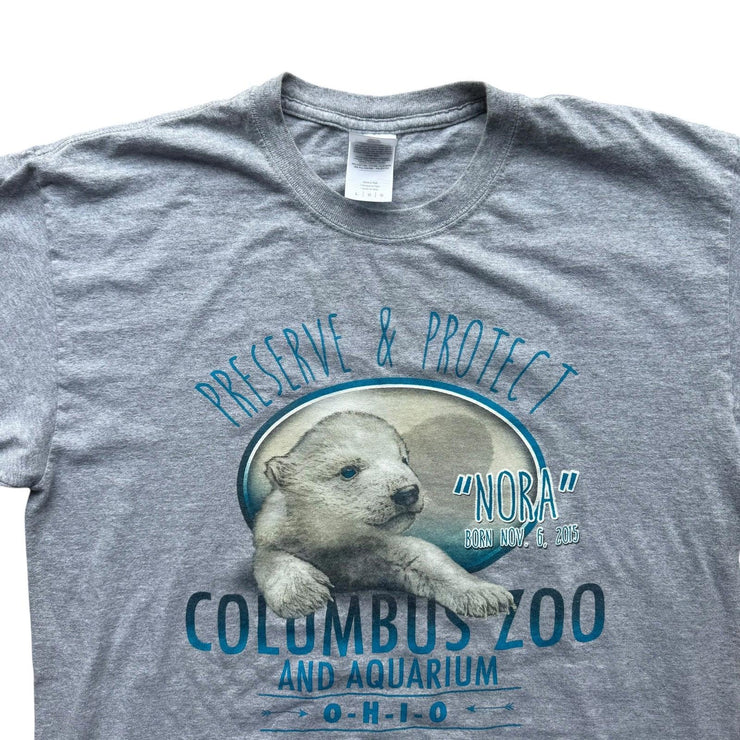 Columbus Zoo Preserve & Protect Grey Graphic T-Shirt Size Large