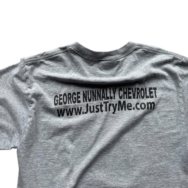 Y2K Chevolet Grey Baseball Graphic T-Shirt Size Small