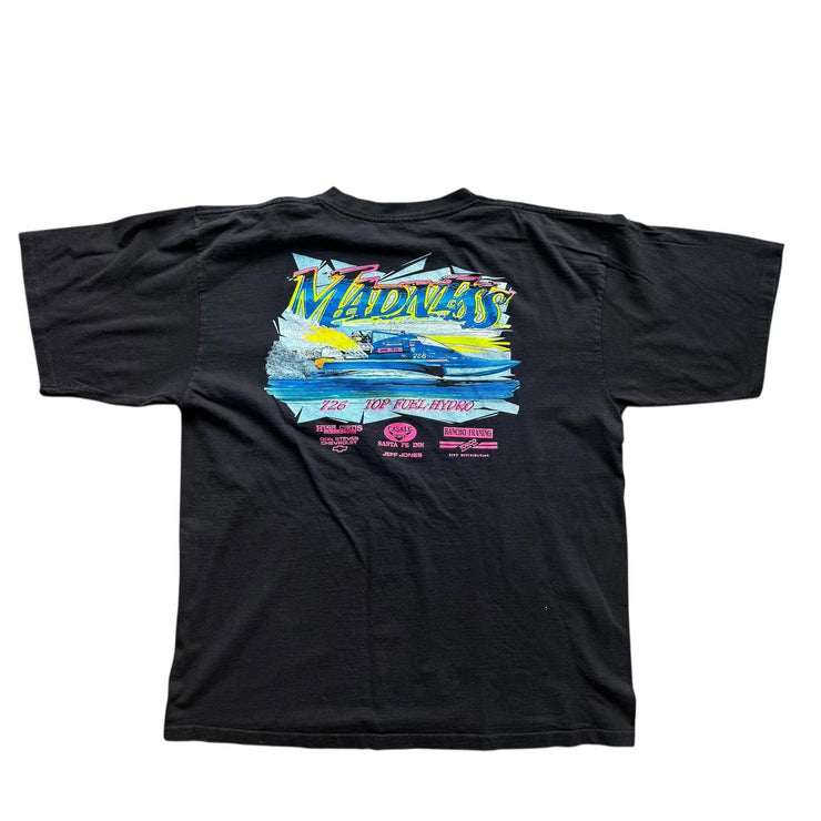 Vintage Madness Racing Top Fuel Hydro Boat Single Stitch Black T-Shirt Size 2XL