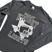 Friday Knight Lights American Football Long Sleeve Black Graphic T-Shirt Size M