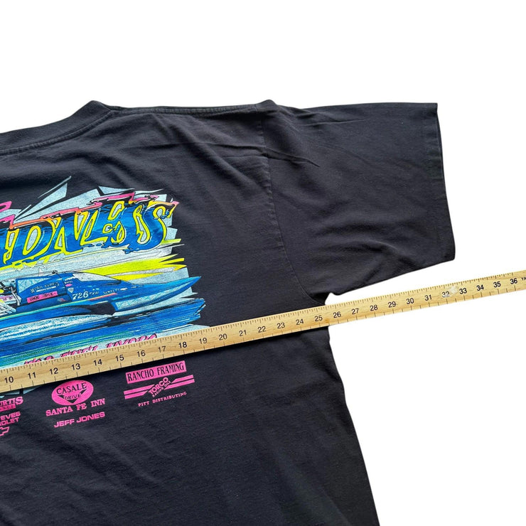 Vintage Madness Racing Top Fuel Hydro Boat Single Stitch Black T-Shirt Size 2XL