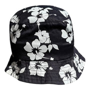 VTG Menta & Limon Black Hawaiian Bucket Hat Floral One Size Fits Most