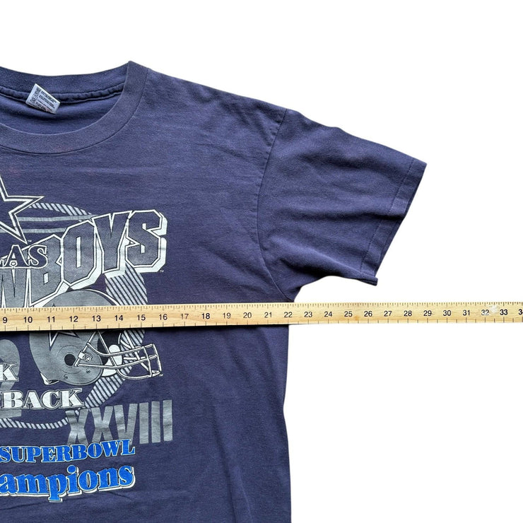 Vintage NFL Dallas Cowboys Back to Back Super Bowl Champions 1993 T-Shirt XL