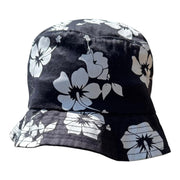 VTG Menta & Limon Black Hawaiian Bucket Hat Floral One Size Fits Most