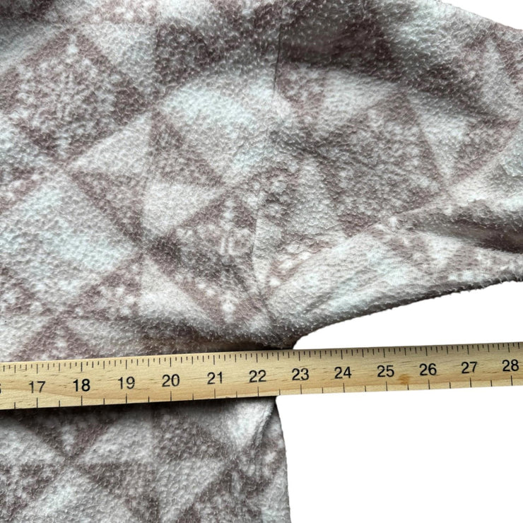 Cream Pattern Aztec Pinnkie Pullover Quarter Zip Fleece UK 10
