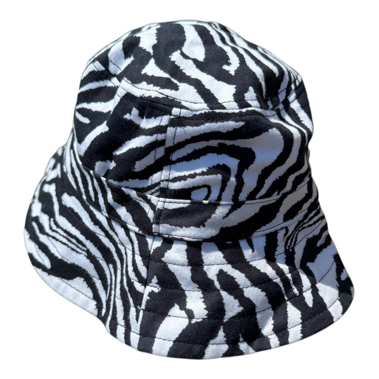 ASOS Design Black & White Zebra Print Summer Festival Bucket Hat S/M