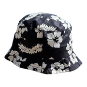 VTG Menta & Limon Black Hawaiian Bucket Hat Floral One Size Fits Most