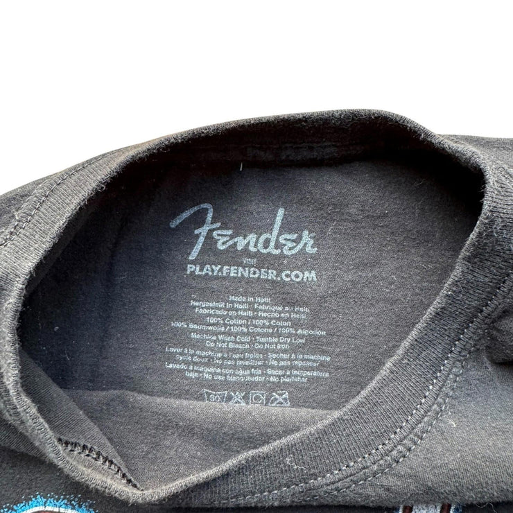 Fender Jaguar Electric Guitar Black Graphic T-Shirt Size Large