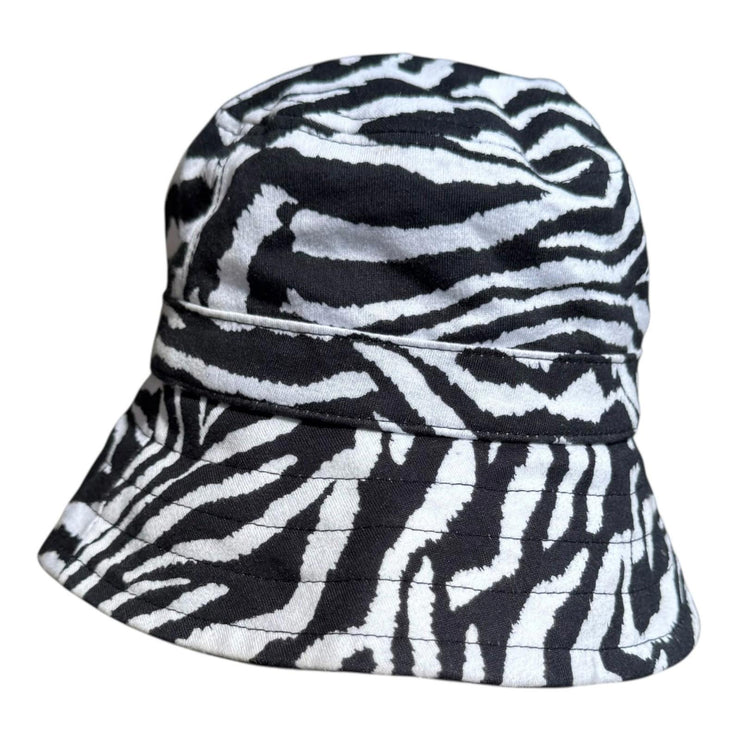 ASOS Design Black & White Zebra Print Summer Festival Bucket Hat S/M