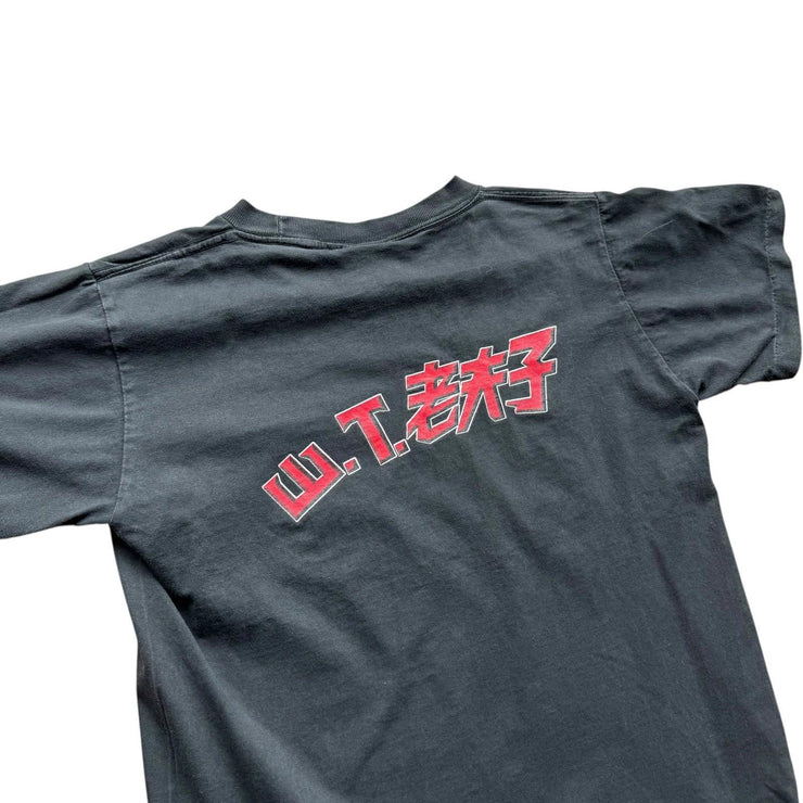 Vintage Single Stitch Old Master Q Hong Kong Black Graphic T-Shirt Size Medium