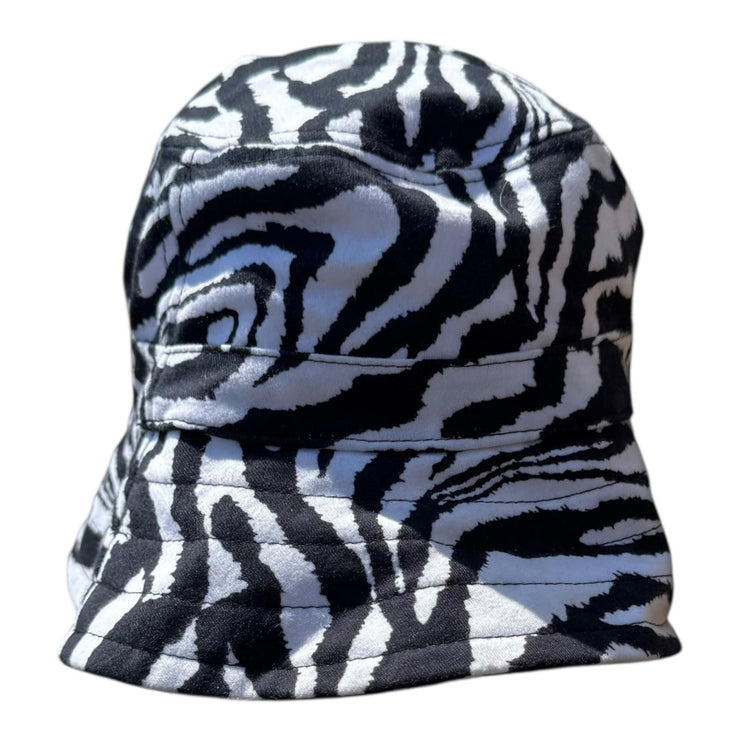 ASOS Design Black & White Zebra Print Summer Festival Bucket Hat S/M