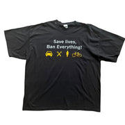 Save Lives Ban Everything Connecticut Novelty Black Humour Graphic Tee Size 2XL