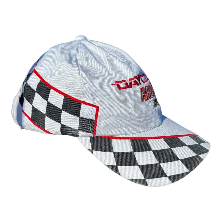 Vintage Dayco Racing Belts White Racing Cap Checkerboard Adjustable Sizing