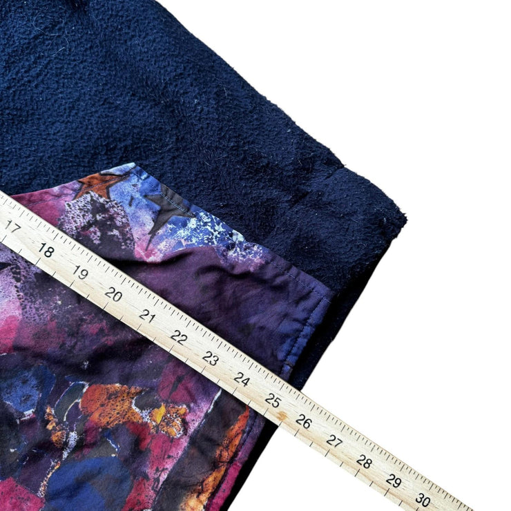 Vintage 90s Nebula Crazy Pattern Navy Fleece Pullover Jacket Size Large