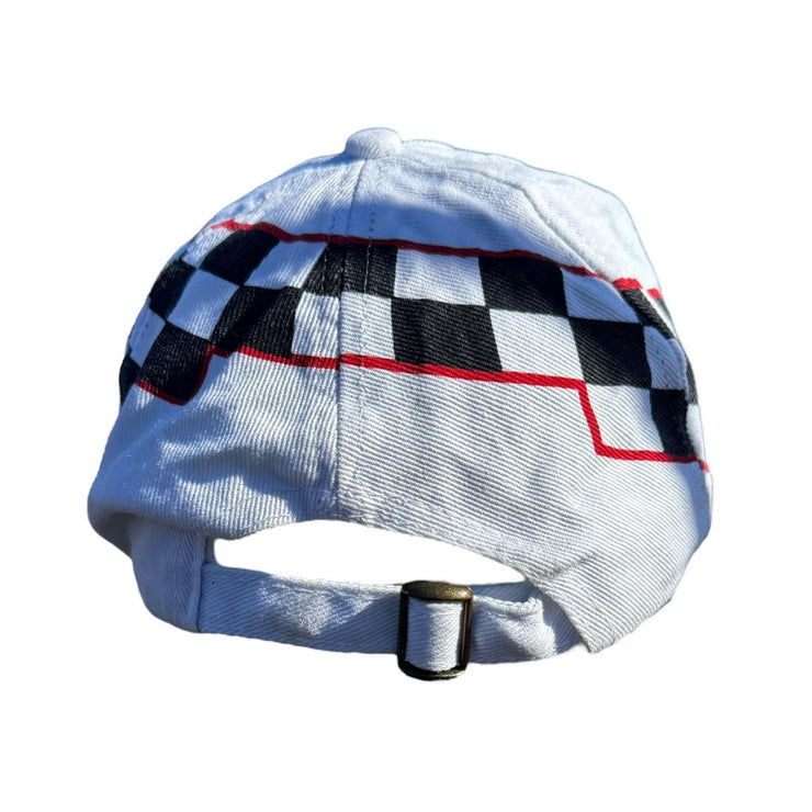 Vintage Dayco Racing Belts White Racing Cap Checkerboard Adjustable Sizing
