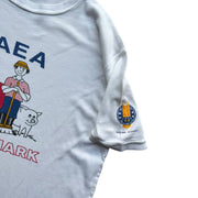 Vintage Iaea Denmark White Single Stitch Graphic T-Shirt Size XL