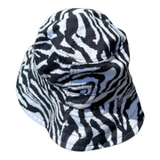 ASOS Design Black & White Zebra Print Summer Festival Bucket Hat S/M