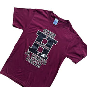 Hillside College USA Cheer Burgundy Graphic T-Shirt Jerzees Size Small
