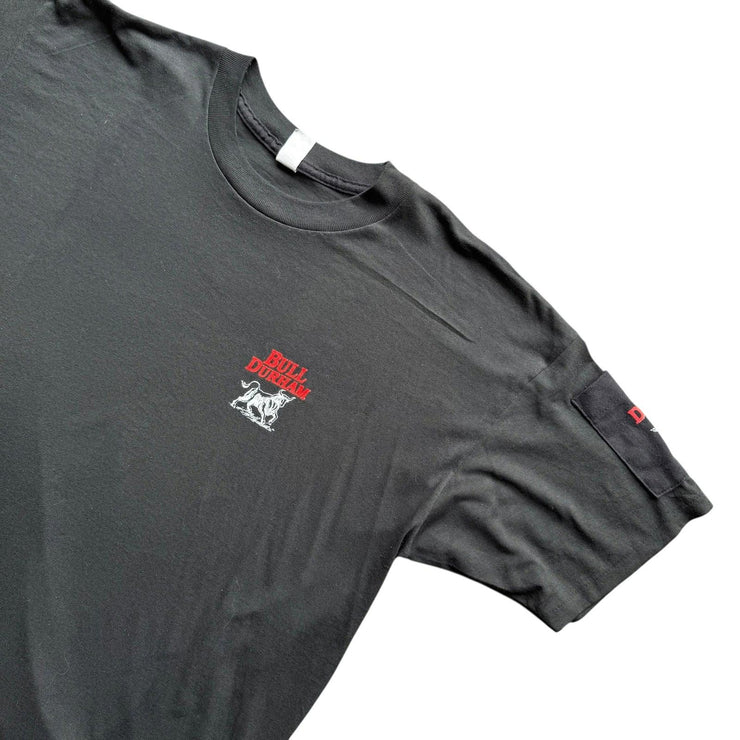 Vintage 1990s  Bull Durham Logo Pocket T-Shirt Black XL Single Stitch Size XL