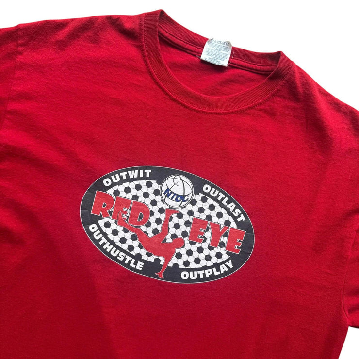 VTG Jerzees Red Eye Soccer Graphic T-Shirt Size Medium