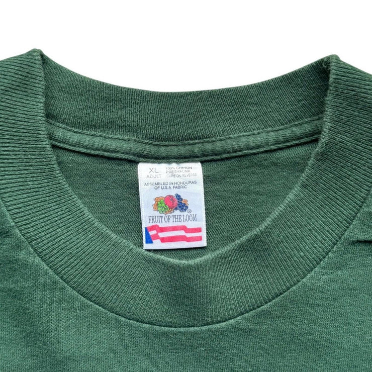 Vintage Green Flintstones AOE Fra USA Embroidered Single Stitch T-Shirt Size XL