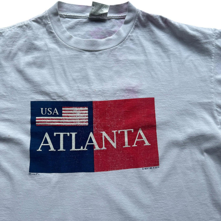 VTG Atlanta White Single Stitch Graphic T-Shirt Size XL