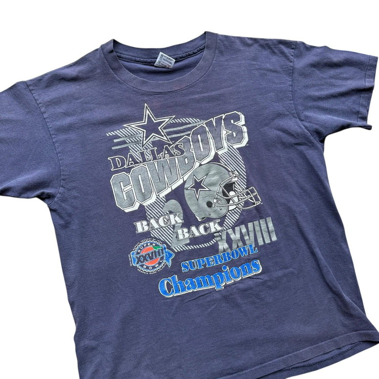 Vintage NFL Dallas Cowboys Back to Back Super Bowl Champions 1993 T-Shirt XL