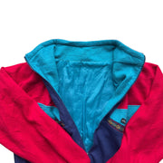 Vintage Challenger Fleece Jacket 90s Colourblock Aztec Red Blue Size Medium