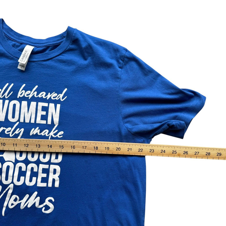 Blue Soccer Mom Novelty Funny Graphic T-Shirt Size XL