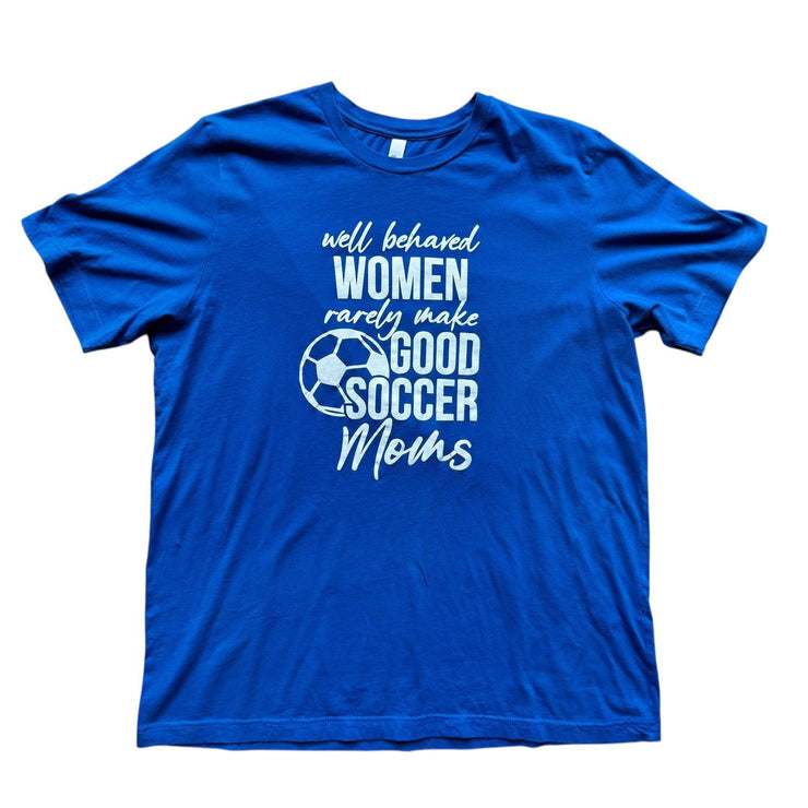 Blue Soccer Mom Novelty Funny Graphic T-Shirt Size XL