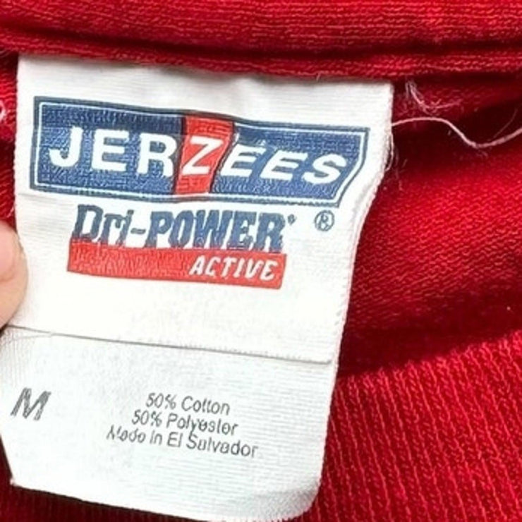 VTG Jerzees Red Eye Soccer Graphic T-Shirt Size Medium