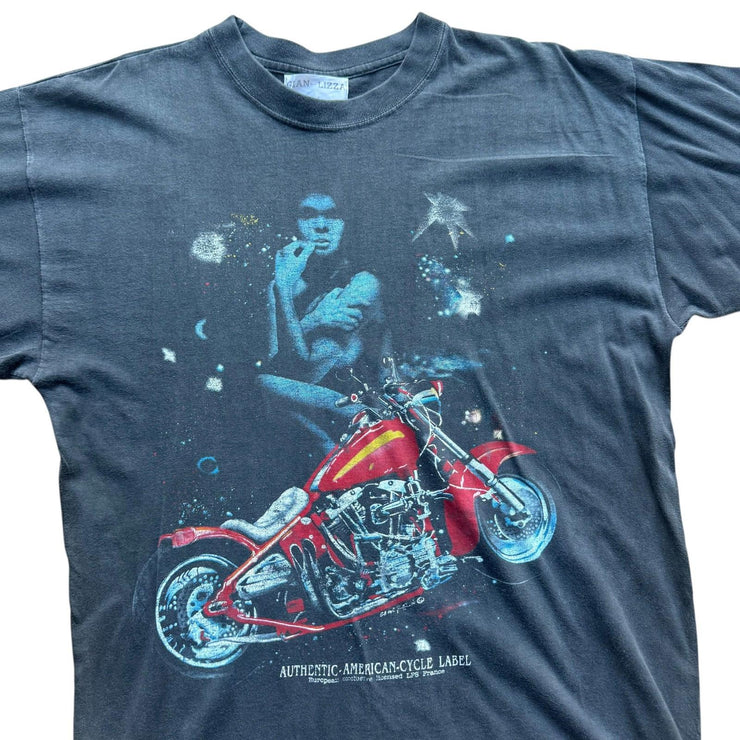 VTG Single Stitch 90s Eagle Authentic American Cycle Label Motorcycle T-Shirt M