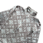 Cream Pattern Aztec Pinnkie Pullover Quarter Zip Fleece UK 10