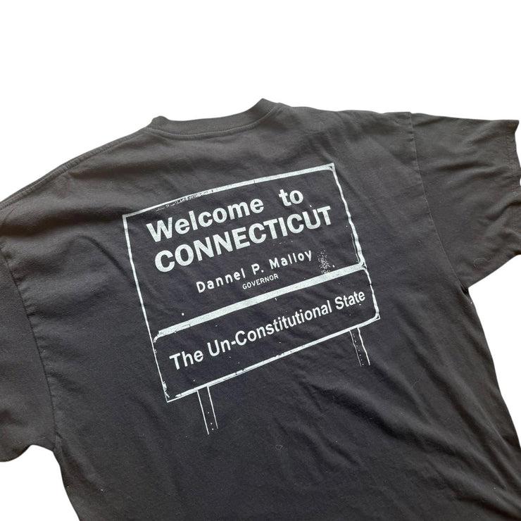 Save Lives Ban Everything Connecticut Novelty Black Humour Graphic Tee Size 2XL