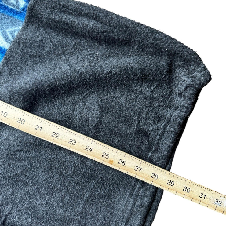 VTG Grey Blue Grandad Icelandic Quarter Zip Fleece Pullover Jacket Size Medium