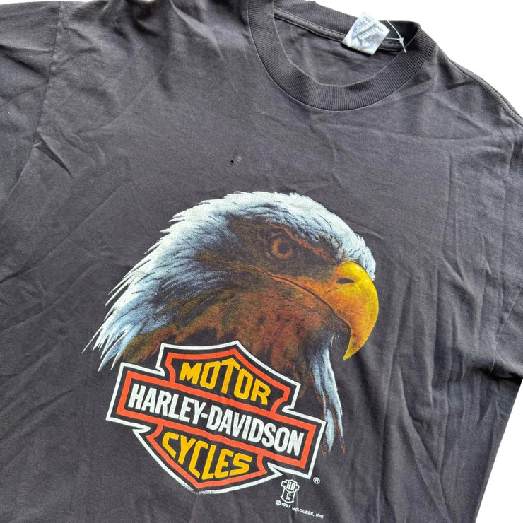 1987 Harley Davidson Eagle Black Graphic Print Single Stitch Tee XL