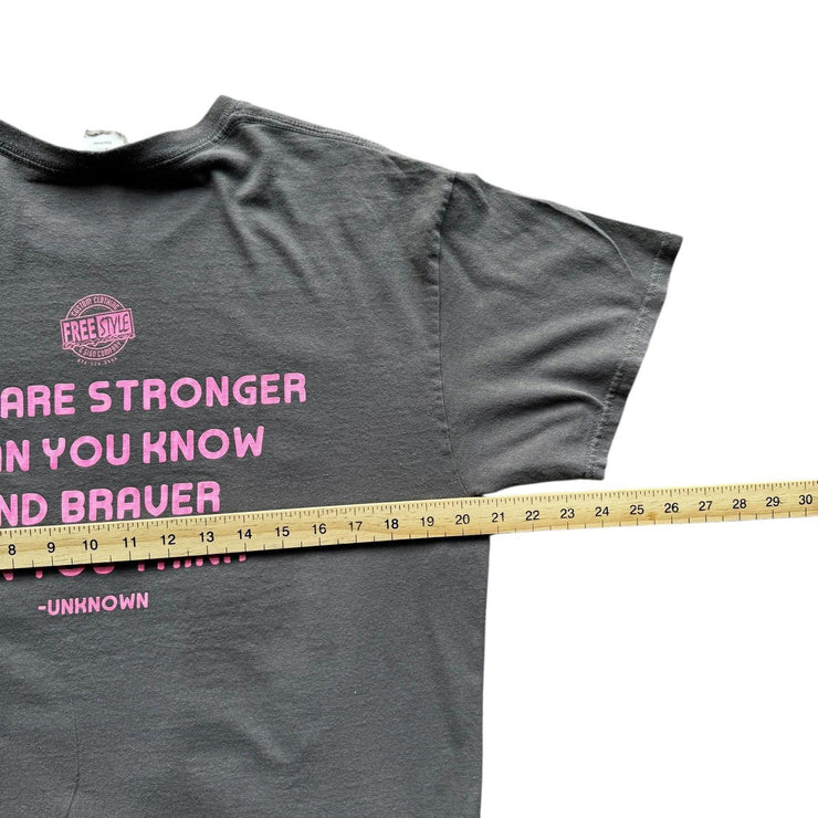 LSHS & Pink Out American Football Grey Graphic T-Shirt Size Large