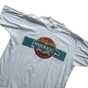 Vtg Old Timer's Hockey Challenge Tour 1995 White Single Stitch Graphic Tee XL