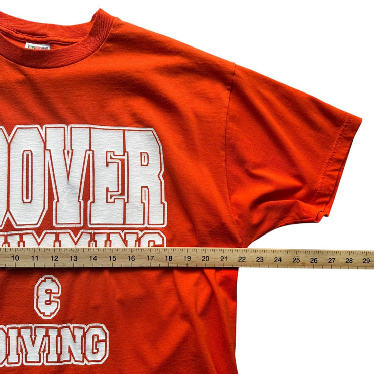 Hoover Swiming & Diving Fruit of The Loom Best Orange Graphic Tee Size XL