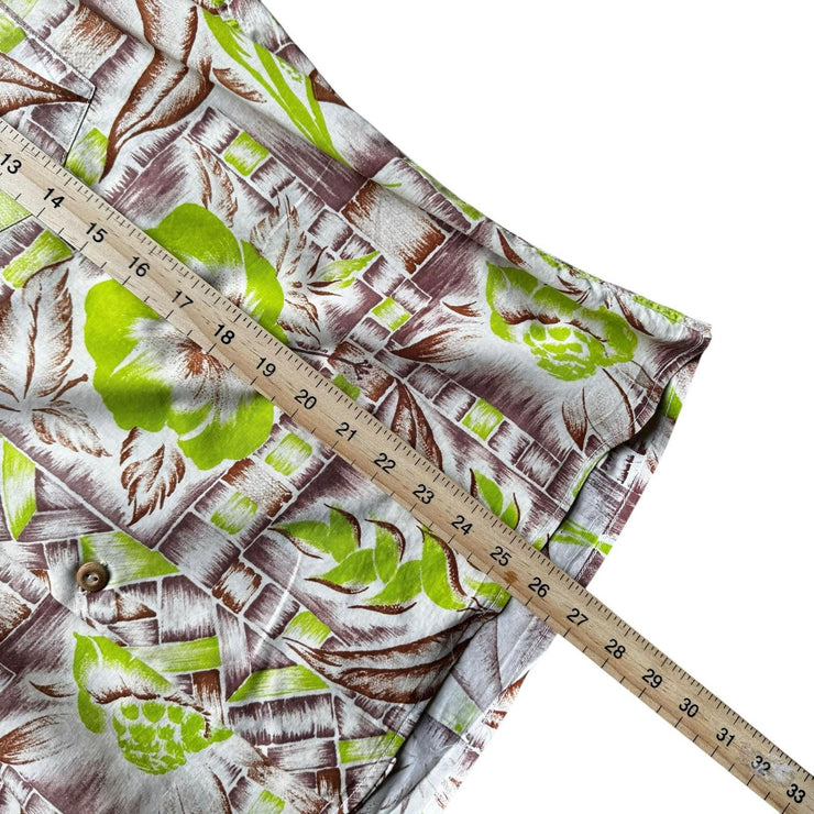 Vintage 1940s Hale Hawaii Hawaiian Abstract Green Shirt