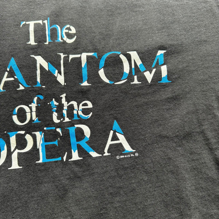VTG Phantom Of The Opera Black Single Stitch Graphic T-Shirt 1986 Size Medium