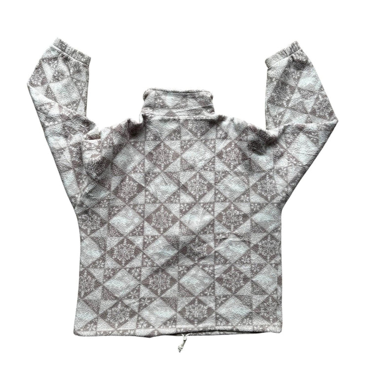 Cream Pattern Aztec Pinnkie Pullover Quarter Zip Fleece UK 10