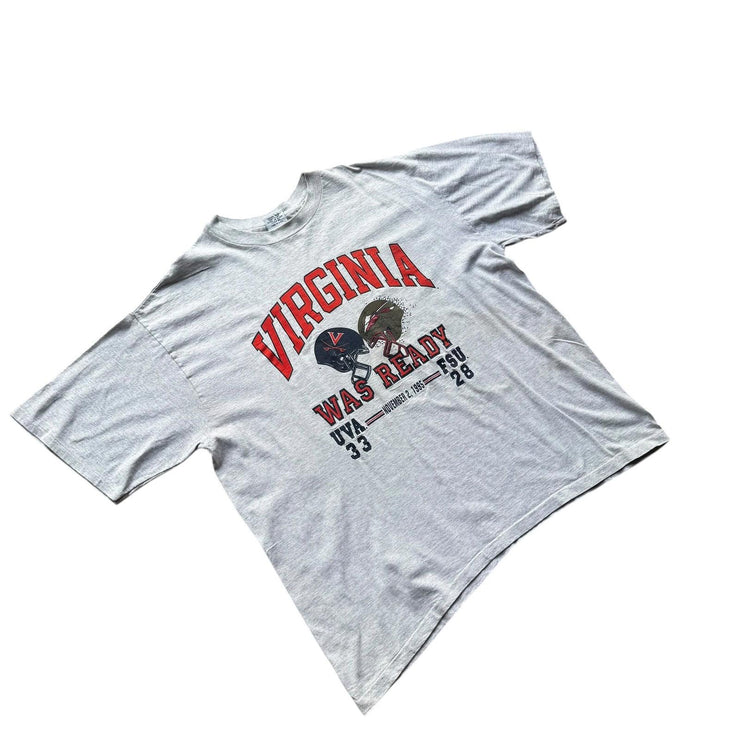 Vintage Single Stitch Virginia 1995 Grey Cotton Exchange T-Shirt Size 2XL