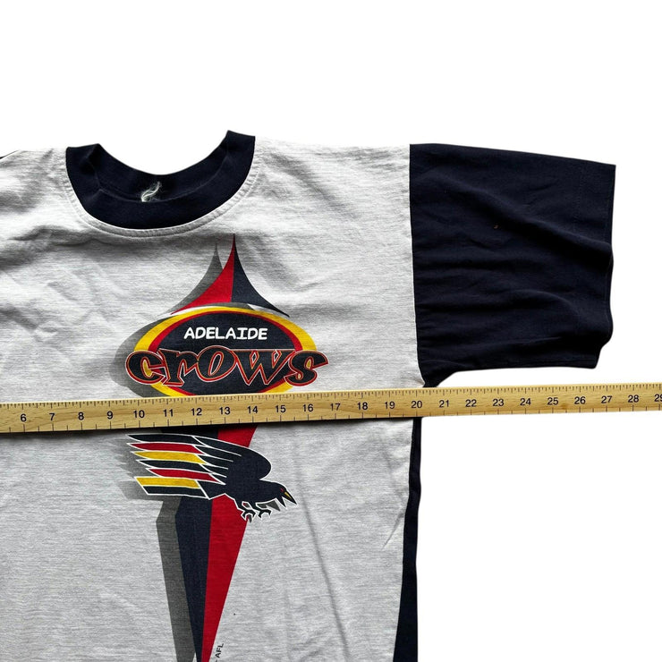 VTG Australian Adelaide Crows AFL Single Stitch Grey Graphic T-Shirt Size Medium