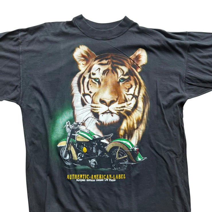 VTG Single Stitch Tiger Authentic American Label Graphic T-Shirt Size Large