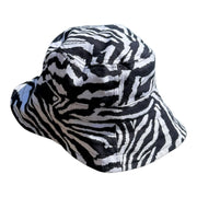 ASOS Design Black & White Zebra Print Summer Festival Bucket Hat S/M