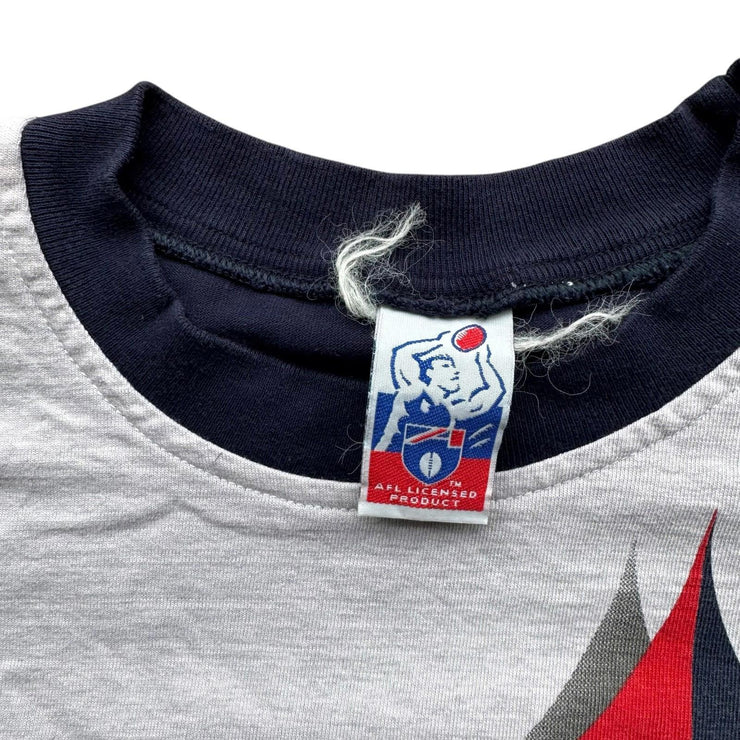 VTG Australian Adelaide Crows AFL Single Stitch Grey Graphic T-Shirt Size Medium