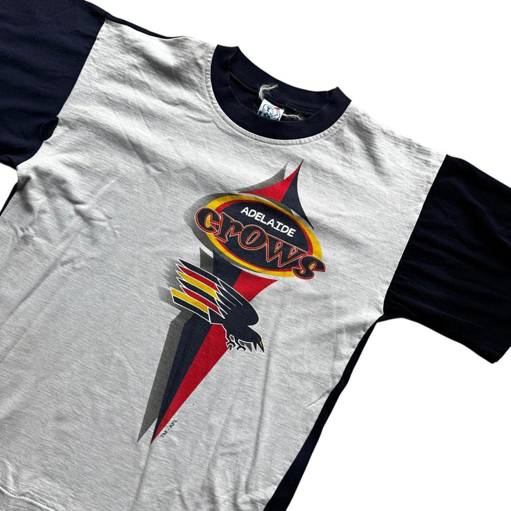 VTG Australian Adelaide Crows AFL Single Stitch Grey Graphic T-Shirt Size Medium