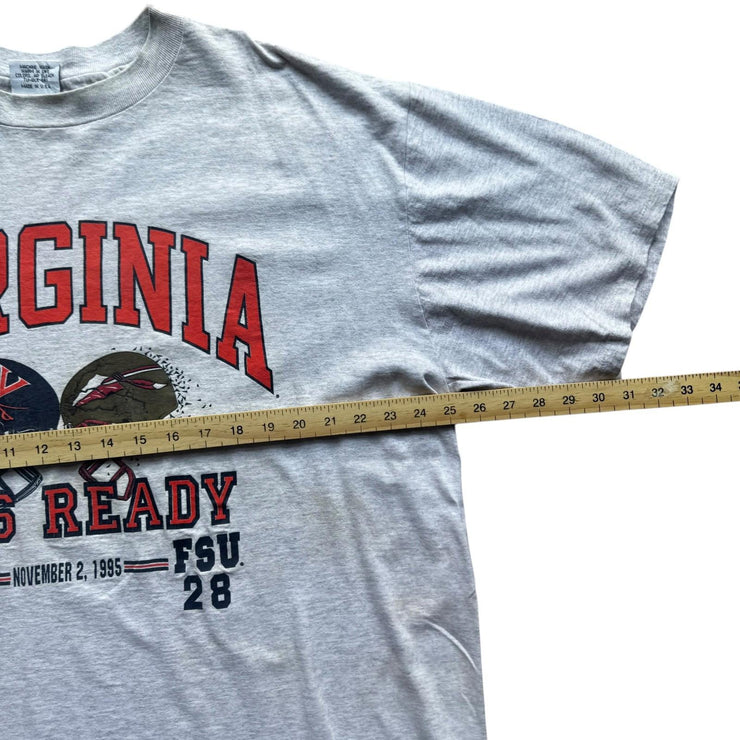Vintage Single Stitch Virginia 1995 Grey Cotton Exchange T-Shirt Size 2XL